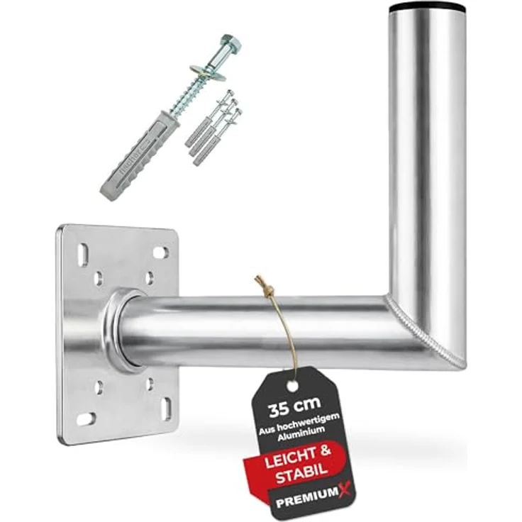 Premium X 35cm Wandhalter Satellitenschüssel, Aluminium Halterung mit Mastkappe und Schraubensatz, witterungsbeständig, einfache Montage – Bild 1