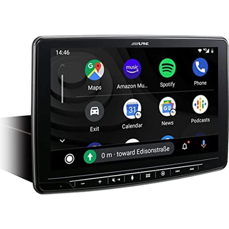 Alpine INE-F904D 1DIN Chassis, 9 Zoll Touchscreen mit integrierter Navigation, DAB+, HDMI, Apple CarPlay und Android Auto, schwarz – Bild 1
