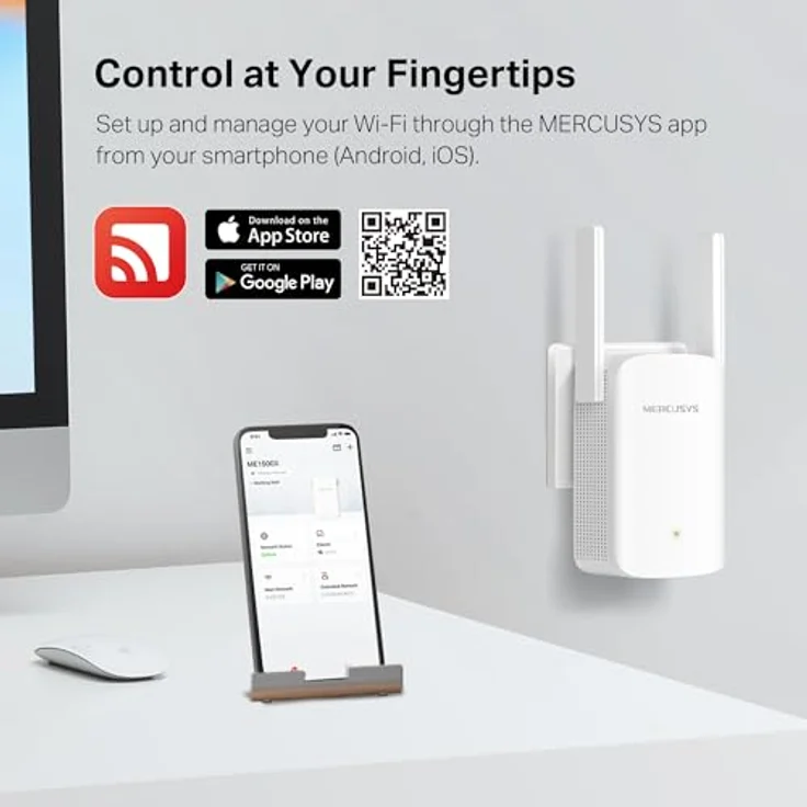 Mercusys WL-Repeater ME1500X AX1500, Wi-Fi Range Extender mit 1201 Mbit/s, dualbandiger Access Point, EasyMesh-Unterstützung, WPS-Taste für einfache Einrichtung – Bild 7