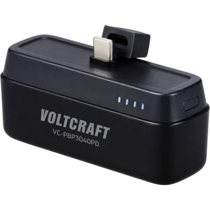 VOLTCRAFT VC-PBP3040PD Powerbank, 4500 mAh, USB PD, Li-Ion, Schwarz (matt), mit Statusanzeige und klappbarem Ständer – Bild 1