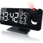CSL - Radiowecker digital – Projektionswecker – 7 Tasten – 2 Alarme – Projektion und Licht – Autodimmer - 15 FM Radiospeicher – Temperatur und Luftfeuchtigkeitsanzeige - mit Netzteil