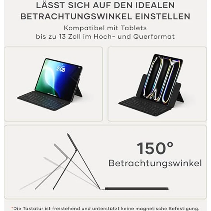Satechi OntheGo Bluetooth Tastatur mit integrierten Standfuß, Schwarz, Scissor-Switch-Tasten, USB-C-Anschluss – Bild 7