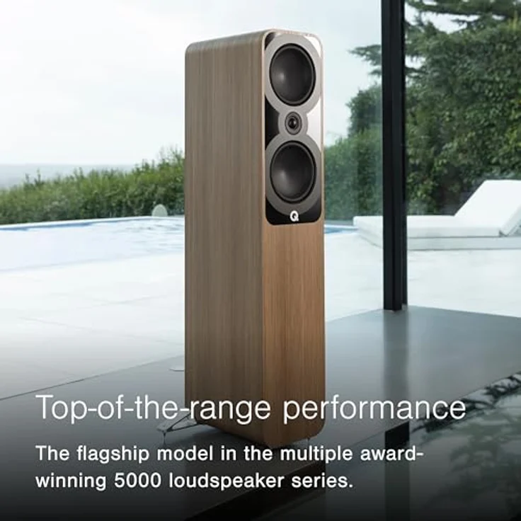 Q Acoustics 5050 Standlautsprecher Holme Oak - 2 x 6 Mittel-/Bass-Treiber, 2,5 cm Hochtöner - Surround-Sound für TV/Plattenspieler - Holme-Eiche – Bild 2