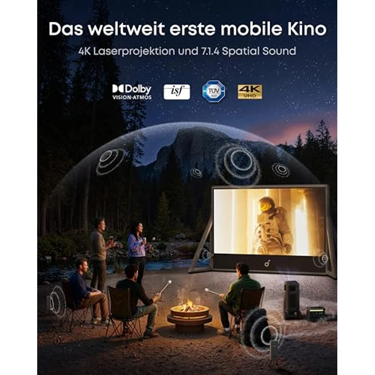 NEBULA Nebula X1 Pro, Mobiler 4K Laserprojektor mit 7.1.4 Dolby Atmos, 3500 ANSI Lumen, All-in-One Design, 300 Zoll, Auto Kalibrierung, Dolby Vision, für Outdoor-Nutzung – Bild 2