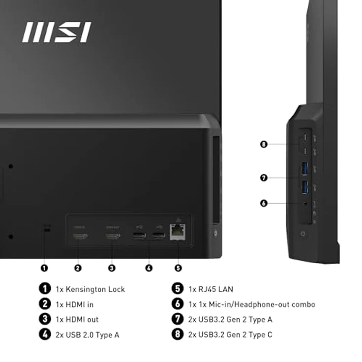 MSI Modern AM242 12M-1244IT AIO Desktop, 23.8" FHD IPS, Intel Core i5-1235U, 8GB RAM, 512GB SSD, integrierte Webcam, inkl. Tastatur und Maus, Windows – Bild 5