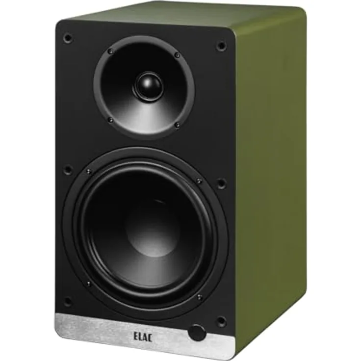 ELAC Debut ConneX DCB 61 Regal-Lautsprecher, Aktivlautsprecher Set mit HDMI, USB, Phono & Bluetooth, exzellenter Klang, Design in Olive