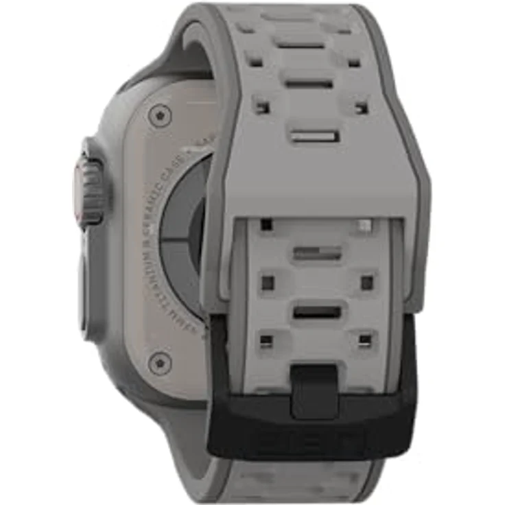 URBAN ARMOR GEAR Civilian Armband für Apple Watch Ultra / Ultra 2 / 45mm / 44mm / 42mm (Series 1-9, weich, antibakterielles Silikon, Edelstahlverschluss, titan) – Bild 5