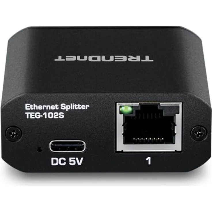 TRENDnet TEG-102S 2-Port-Gigabit-Splitter mit USB-Typ-C-Stromversorgung, NDAA- und TAA-konform, kompakte Bauweise, Plug & Play Design – Bild 5