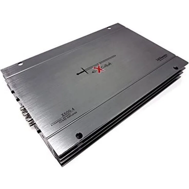 EXCALIBUR X600.4 4-Kanal-Stereoverstärker (2400 W Variabler Crossover 2 Ohm) Verstärker (Anzahl Kanäle: 4) - EXCALIBUR 4-Kanal-Stereo Verstärker, 2400 W, Bass Boost 12 dB, Schwarz