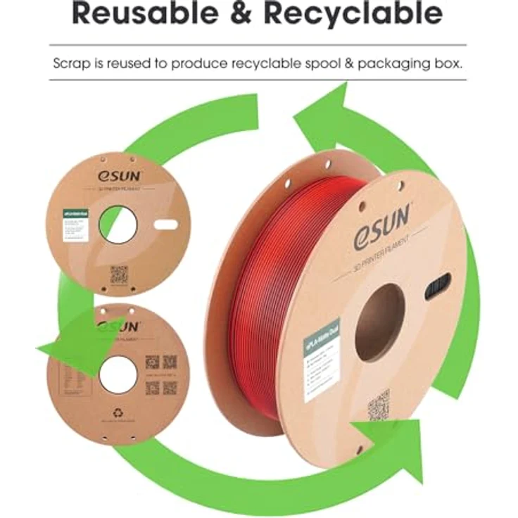 eSUN Matte Dual Colour Filament, Matte PLA Filament 1.75mm, gefrostete Textur, glanzfreie Farbe, Rot Schwarz, 1KG Spule (2.2 LBS) für 3D Drucker – Bild 4