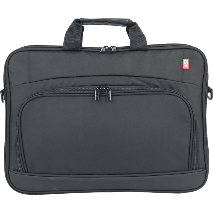 ISY INB-1002-2 Umhängetasche für Notebooks bis 15,6", aus recyceltem PET, Schwarz