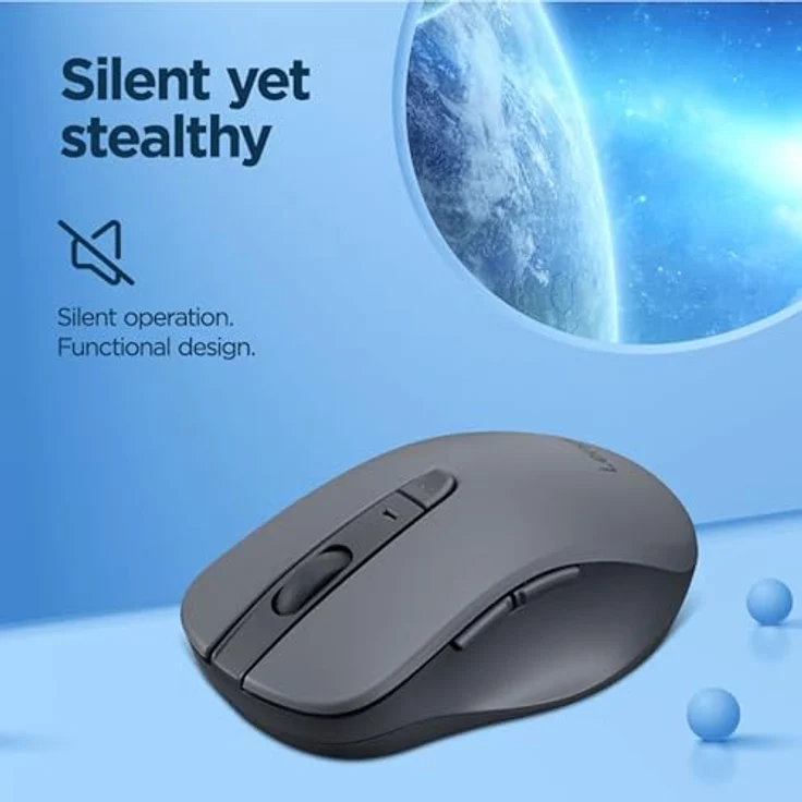 Lenovo WL310 Bluetooth Silent Mouse, kabellose Maus mit geräuschlosem Klicken, Acryl – Bild 3