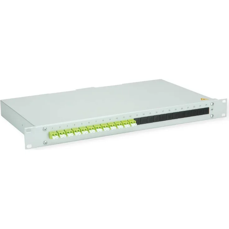 Telegärtner BASIS LWL-Panel, 12x LC Duplex Kupplungen, lindgrün, OM5