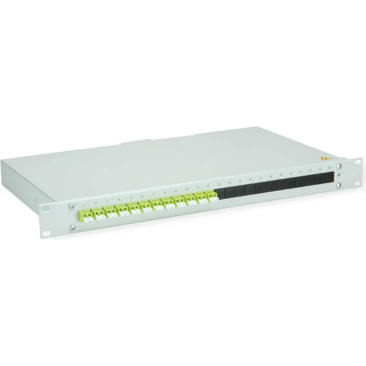 Telegärtner BASIS LWL-Panel, 12x LC Duplex Kupplungen, lindgrün, OM5