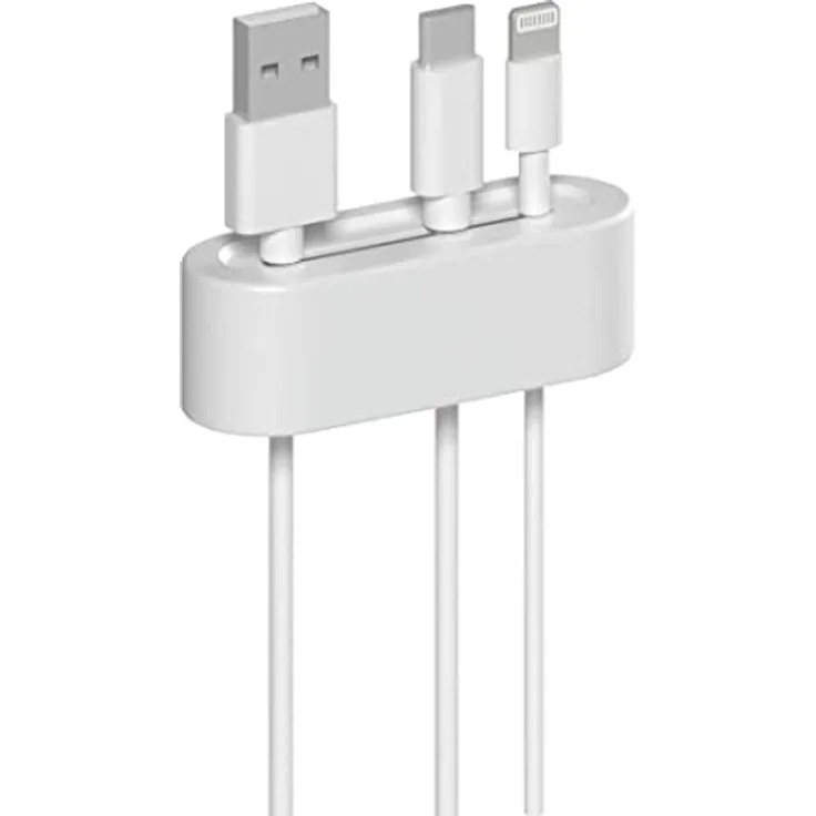 Hama Selbstklebende Kabelhalter, Kabel-Organizer (TPR, Band 3M, 2x2x6,5cm) weiß
