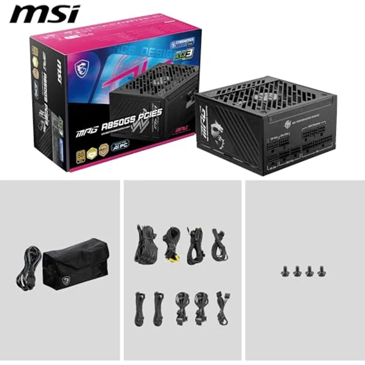 MSI MPG A850GS PCIE5, 850 W PC Netzteil mit elegantem Design, Schwarz – Bild 7