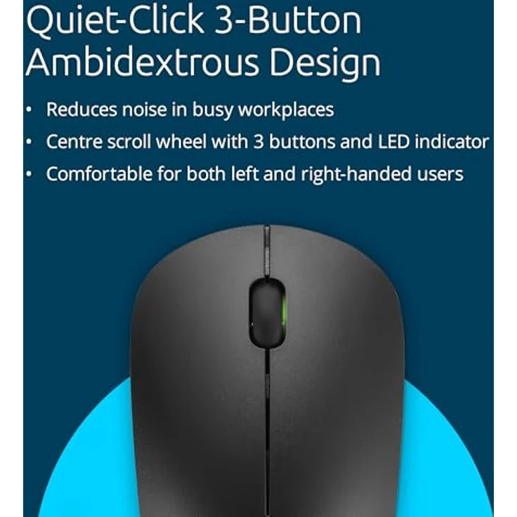 Kensington MY230 EQ Aufladbare Maus, kabellos, beidhändiges Design mit leisem klick, kompatibel mit Windows & macOS, Schwarz – Bild 5
