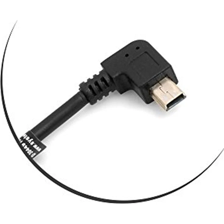 SYSTEM-S Mini USB Kabel 90° Grad rechts gewinkelt Winkelstecker auf USB Typ A (Male) Links gewinkelt Datenkabel Ladekabel 26 cm – Bild 3