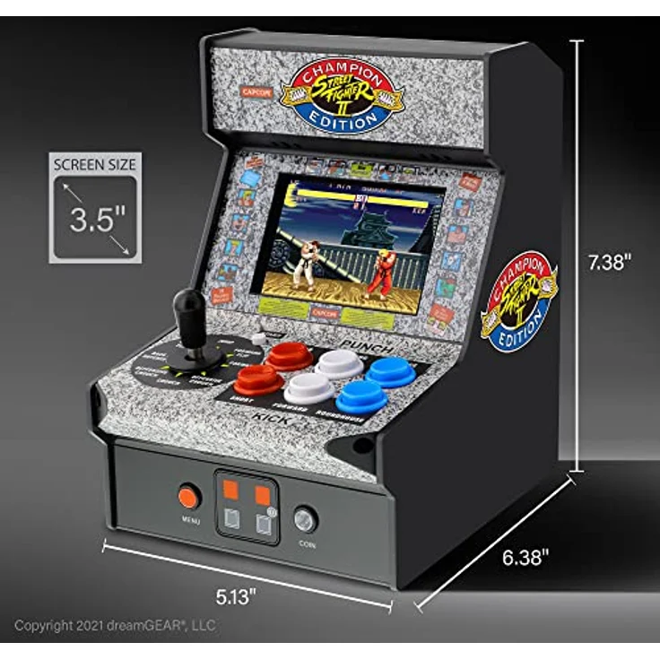 My Arcade Street Fighter 2 Champion Edition Micro Player, 7.5" Mini-Konsolenspiel mit 12 Charakteren und 78 Kampfkombinationen – Bild 2