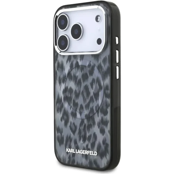 CG MOBILE Karl Lagerfeld IML Leopardenmuster Hülle für iPhone 17 Pro, kompatibel mit MagSafe, Schwarz – Bild 2