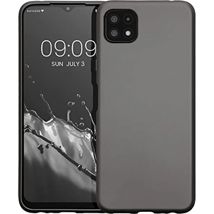 kwmobile Case kompatibel mit Samsung Galaxy A22 5G, Silikon Schutzhülle in Metallic Grau mit rutschfestem und reißfestem Design – Bild 5