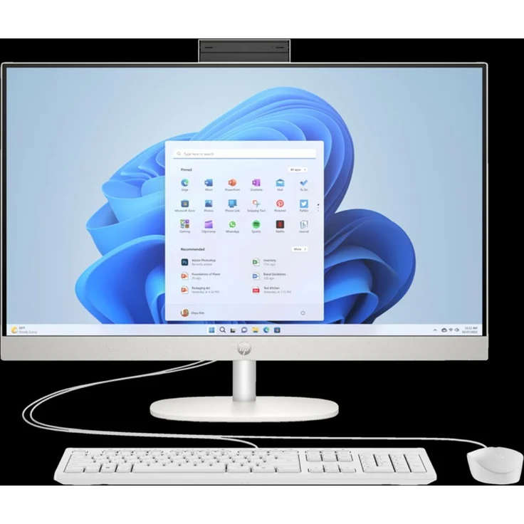 HP 27-cr0400ng All-in-One-PC, 68,6 cm (27"), Full HD, AMD Ryzen™ 3, 8 GB, 512 GB, Windows 11 Home, Muschelweiß