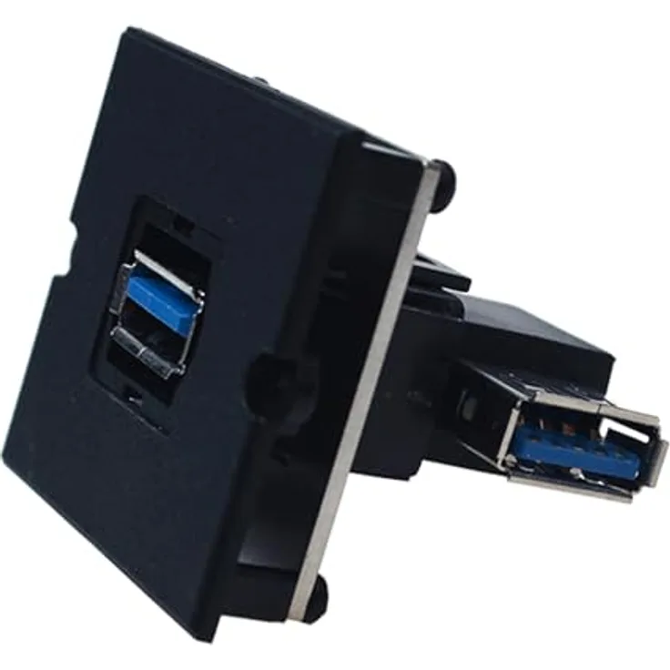 Bachmann Rahmen 1xUSB 3.0, 90° Abgang seitlich, USB-Anschluss für Installation in Möbeln