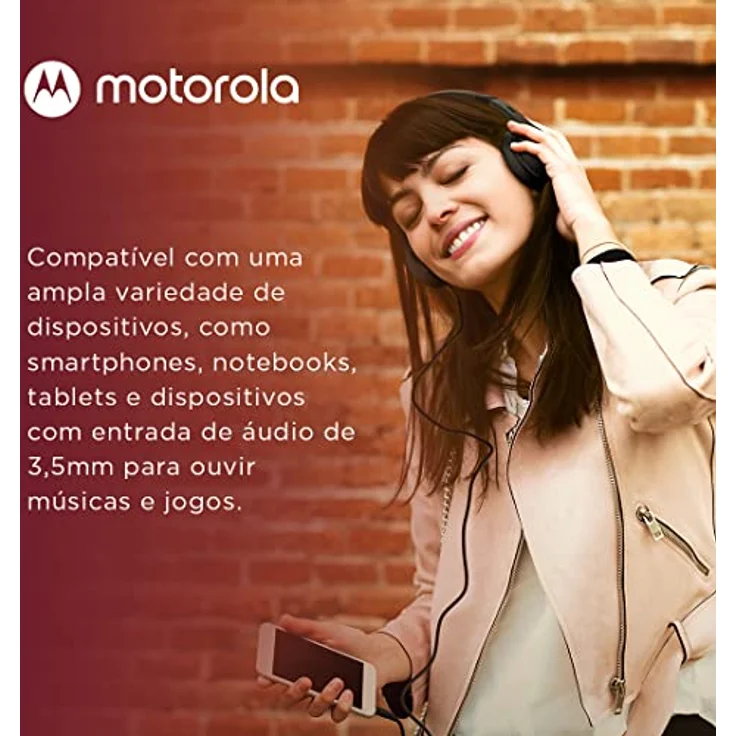 Motorola Sound Moto XT120 - Kopfhörer mit Kabel - Over-Ear-Kopfhörer - 120 cm Kabel - Faltbares Design - Passive Geräuschisolierung - Schwarz – Bild 5