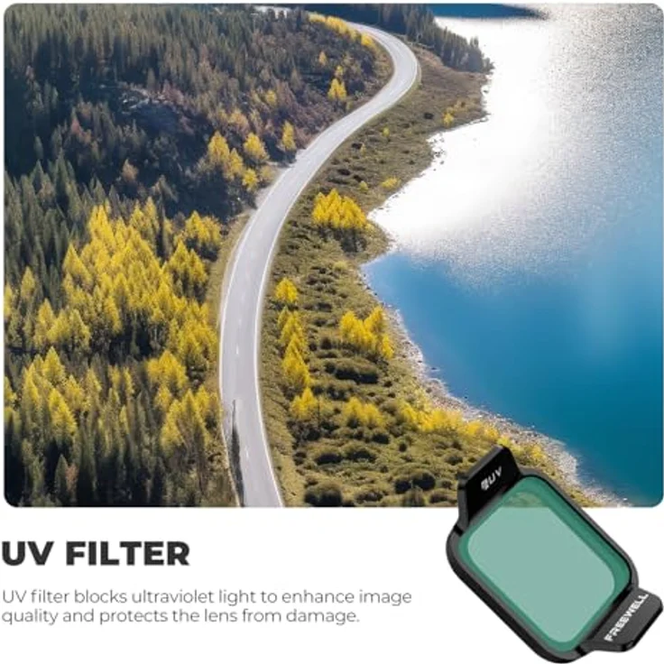FREEWELL Bright Day Filter Kit für DJI Flip Drone – ND8/PL, ND16/PL, ND32/PL, ND64/PL, ND1000, UV zur Lichtsteuerung und Blendreduktion – Bild 4