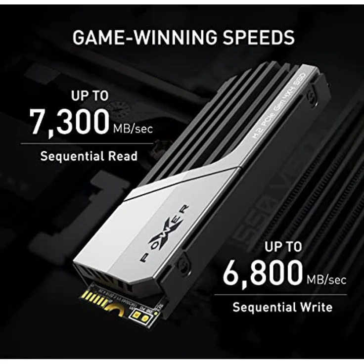 Silicon Power 1TB XS70 – funktioniert mit Playstation 5, Nvme PCIe Gen4 M.2 2280 interne Gaming SSD W/R bis zu 7.300 MB/6.000/s (SP01KGBP44XS7005) – Bild 2