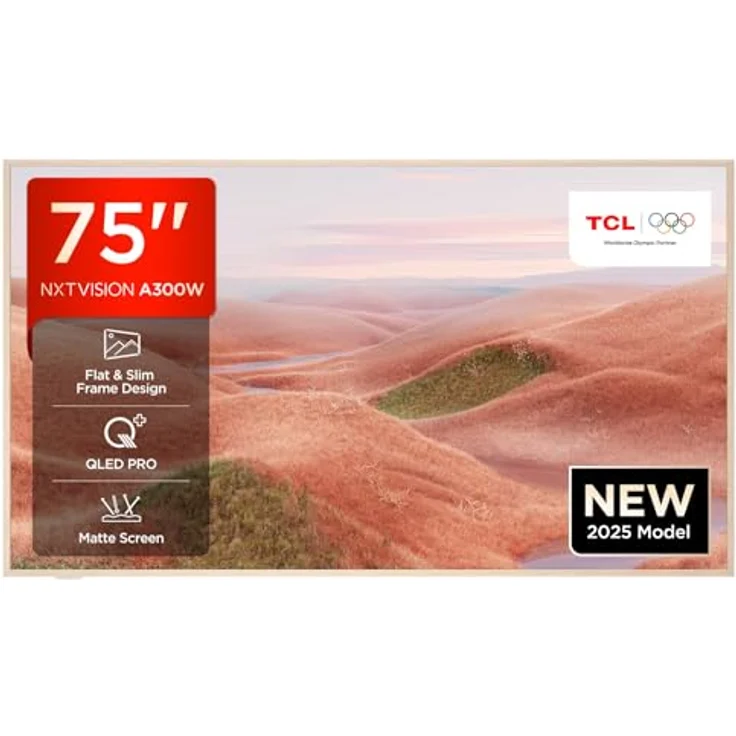 TCL NXTVISION A300W, 75 Zoll QLED PRO 4K Ultra HD TV mit Dolby Vision IQ & Atmos, 144Hz, Smart TV mit Google TV – Bild 1