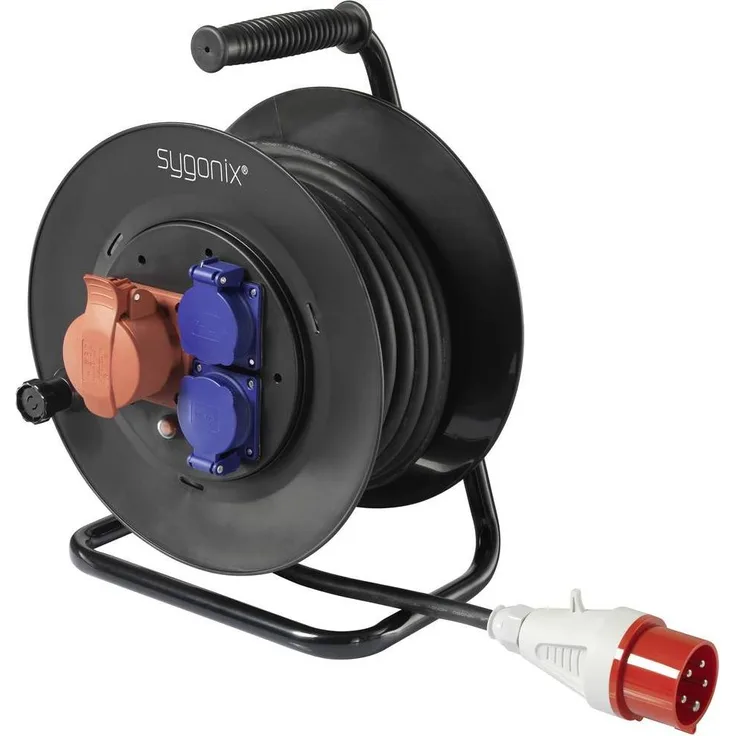 Sygonix Kabeltrommel 25m Schwarz CEE-Stecker 16A 5polig
