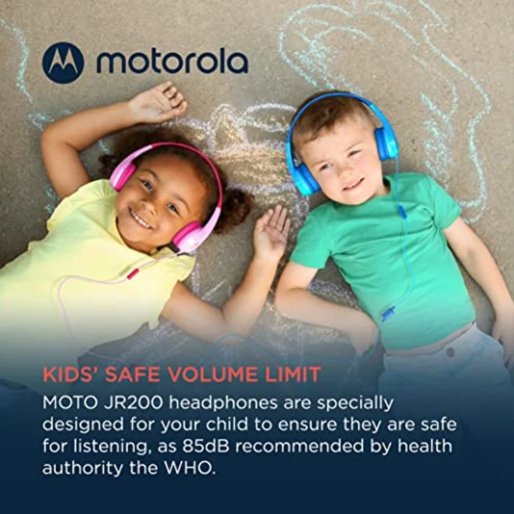 Motorola Sound MOTO JR200, Kinder Kopfhörer mit Kabel, Lautstärkebegrenzung 85 dB, Audio Splitter, BPA-frei, ab 3 Jahren, Rosa – Bild 5