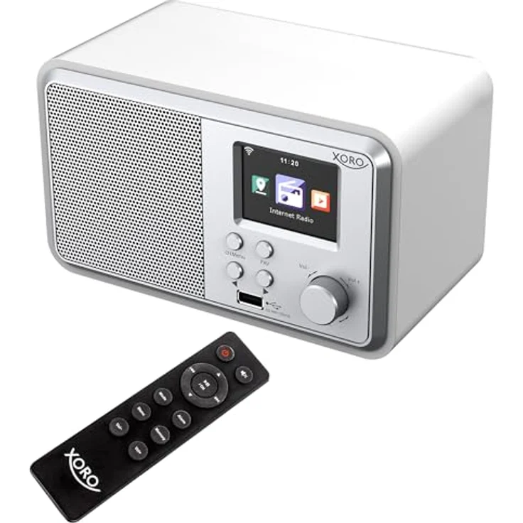 Xoro DAB 300 IR, Digitales WLAN Internet Radio mit 2.4“ Farbdisplay, Bluetooth 5.2, FM/DAB+, Wecker, Weiss – Bild 1