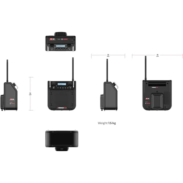 PerfectPro Dabpro 18V Baustellenradio mit UKW & DAB+, Bluetooth, AUX In, 3 Zoll-Lautsprecher, schwarz – Bild 2