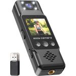 Douself 4K-WLAN-Koerperkamera, tragbare Mini-Videokamera mit 180° drehbarem Objektiv, Audio- und Videoaufzeichnung, Bewegungserkennung, magnetischem Rückclip, 1200 mAh Akku, erweiterbarer Speicher bis 128 GB