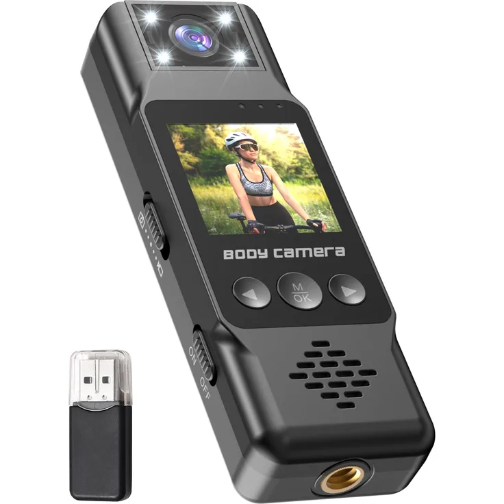 KKmoon 4K-WLAN-Koerperkamera mit bewegungserkennung, magnetischem Rueckclip und 180° drehbarem Objektiv, tragbare Mini-Videokamera mit Audio- und Videoaufzeichnung, ideal für Strafverfolgung und Outdoor-Aktivitäten
