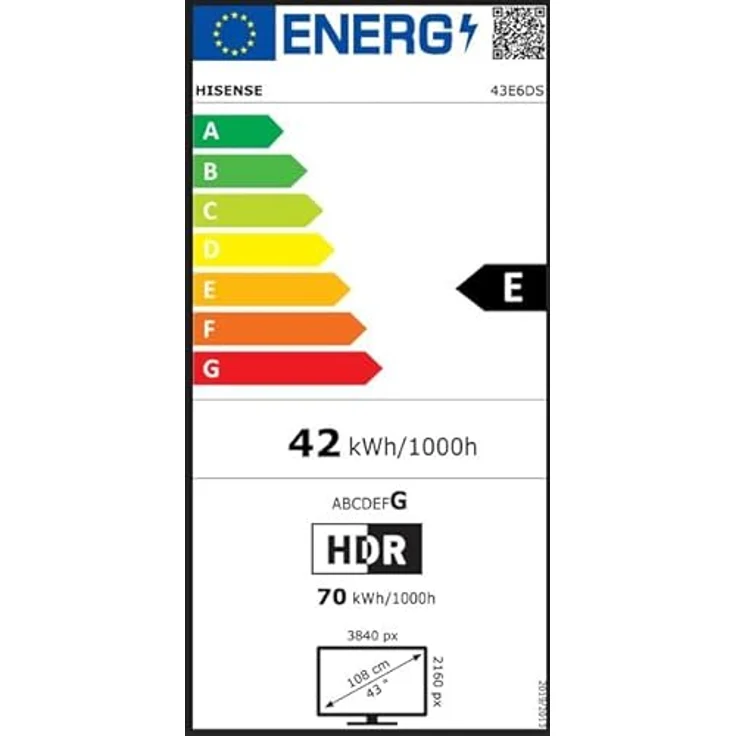 Hisense 43E6DS, UHD Smart TV 4K 60 Hz, 109,2 cm (43"), 3840 x 2160 Pixel, LED, WLAN, Schwarz – Bild 16
