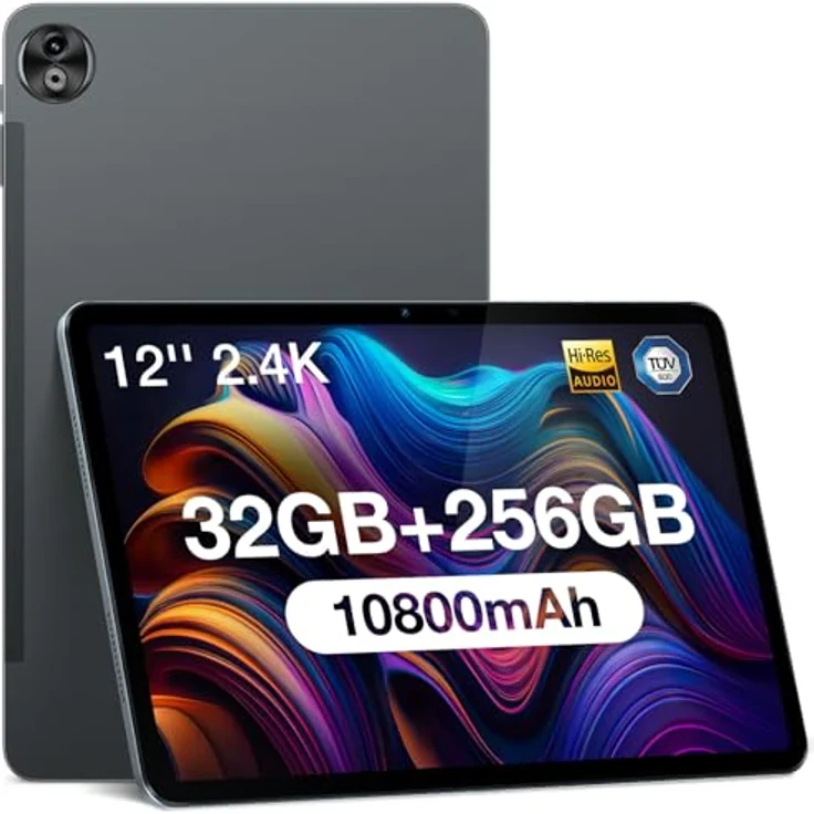 DOOGEE T20ULTRA Tablet (12", 256 GB, 4G LTE, BT 5.0, 32GB+256GB, OTG Support) in Business-Ledertasche, Schwarz – Bild 1