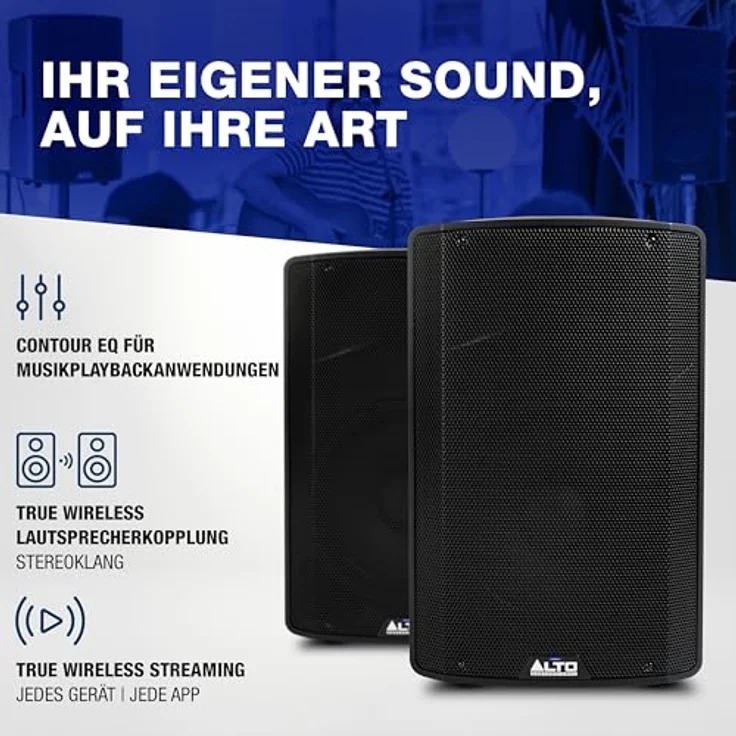 Sonstige Studios Alto TX412B, Aktiver PA Lautsprecher mit 600 Watt, bis zu 10 Stunden Akkulaufzeit, Schwarz – Bild 5