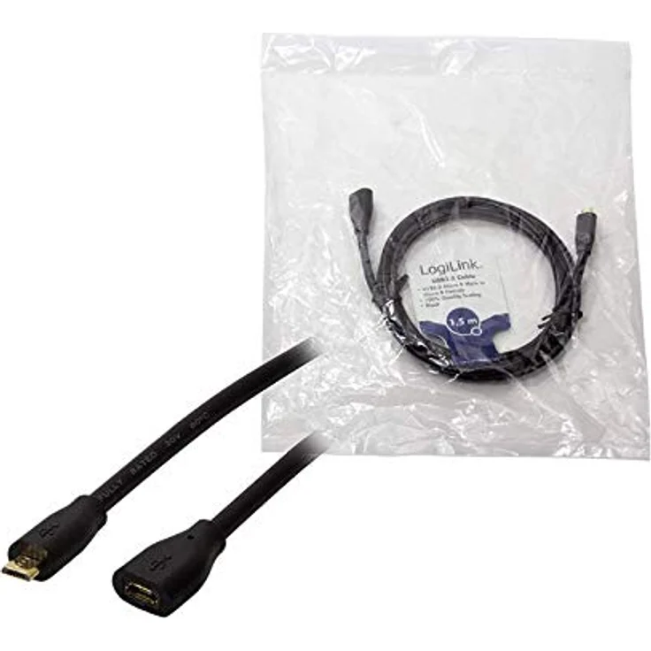 LogiLink CU0122 USB 2.0 Micro-B Verlängerungskabel Schwarz – Bild 5