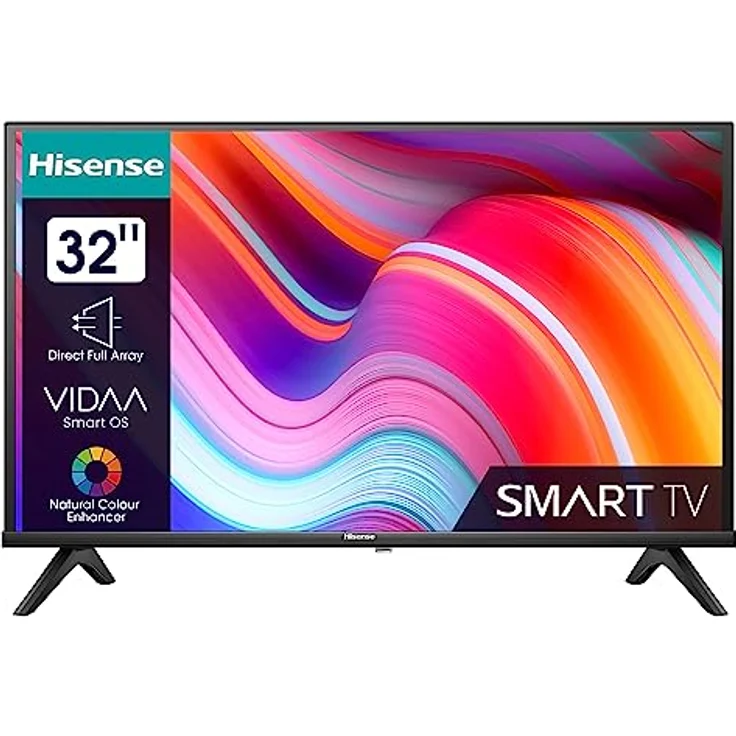 Hisense 32E4KT (32 Zoll) Fernseher, HD Ready - Smart TV, Triple Tuner DVB-T2 / T/C / S2 / S, Works with Alexa, WiFi, Game Mode, Hotel Mode, Schwarz [2023 ] – Bild 1