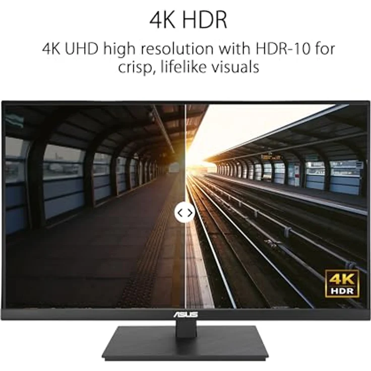 ASUS Business VA27UQSB 27 Zoll 4K UHD Monitor - Rahmenlos, ergonomisch, HDR 10 - DisplayPort, HDMI, USB-Hub, Speaker - Schwarz – Bild 3