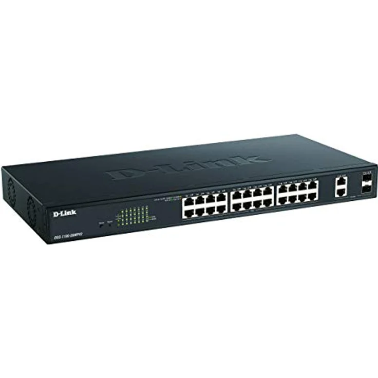 D-Link DGS-1100-26MPV2/E 26-Port Gigabit Max PoE Smart Switch (26 x 10/100/1000 Mbit/s, davon 24 PoE-Ports und 2 Combo-Ports) - Nur EU-Netzkabel – Bild 2