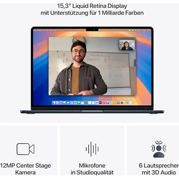 Apple Macbook Air 15" - M4 10-Core CPU 10-Core GPU - 16 GB - 512 GB SSD - Mitternacht - 2025 – Bild 3