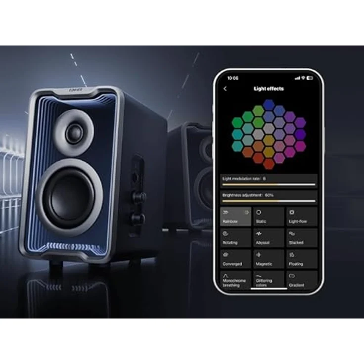 Edifier QR30 Aktiver Desktop-Lautsprecher, Bluetooth V5.4, dynamische Lichteffekte, 30 Watt RMS – Weiß – Bild 2