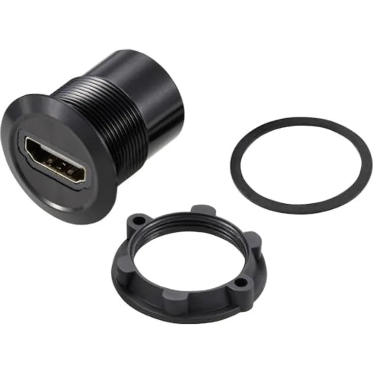 TRU COMPONENTS TC-11980464 HDMI Panel-Adapter Buchse HDMI-Buchse - HDMI-Buchse Schwarz Inhalt: 1 St.