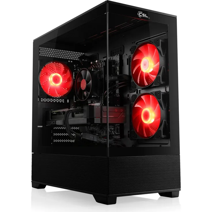 CSL Gaming PC M13010H, AMD Ryzen 5 5500, GeForce RTX 3050, 32 GB RAM, 1000 GB SSD, Schwarz