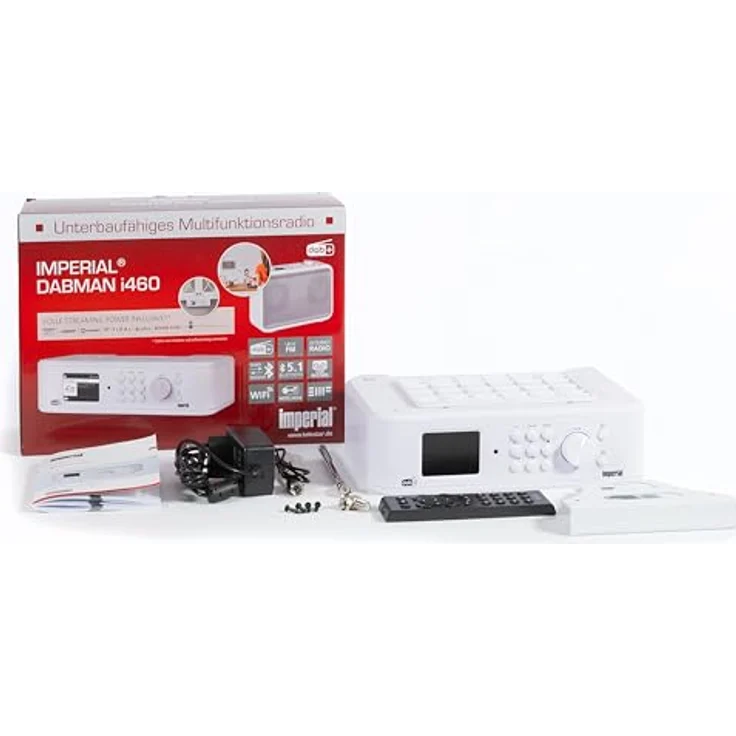 Imperial DABMAN i460 Multifunktionsradio (DAB+/UKW & Internetradio, Streaming, Unterbau- & Wandmontage, Bluetooth, USB 2.0 Aufnahme & Wiedergabe, EWF-Notfallsignal, Hotelmodus) weiß/Silber – Bild 4