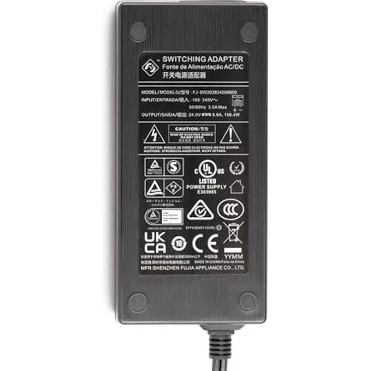 StarTech.com 160W-POWER-ADAPTER Adapter und Wechselrichter Intern 158,4 W Schwarz, Hochleistungs-Universalnetzteil mit 24V/6,6A (158,4W) und internationalem Stromkabel-Set – Bild 7